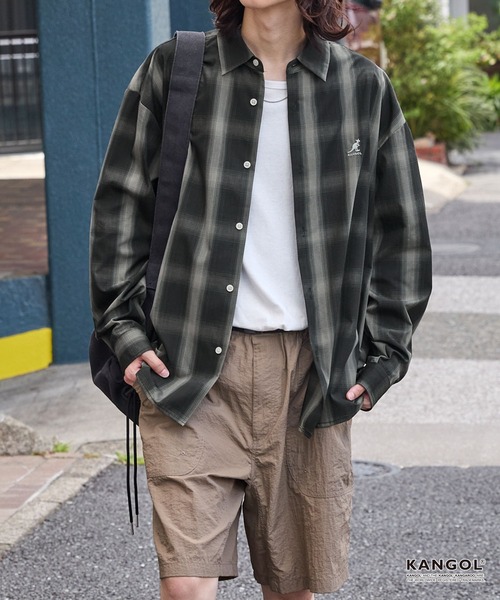 KANGOL（カンゴール）の「KANGOL/カンゴール 別注 ワンポイントロゴ刺繍  アソート レギュラーカラー長袖シャツ ＜抗菌 / 防臭 / イージーケア＞（シャツ/ブラウス・メンズ・ネイビー/ブラック系/ブルー系/ホワイト/ベージュ系/ネイビー系1/ネイビー系/グレー系・S/M/L）」の16枚目の写真