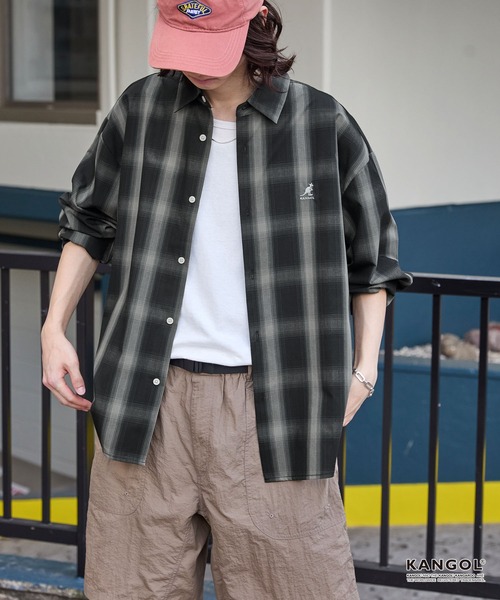 KANGOL（カンゴール）の「KANGOL/カンゴール 別注 ワンポイントロゴ刺繍  アソート レギュラーカラー長袖シャツ ＜抗菌 / 防臭 / イージーケア＞（シャツ/ブラウス・メンズ・ネイビー/ブラック系/ブルー系/ホワイト/ベージュ系/ネイビー系1/ネイビー系/グレー系・S/M/L）」の17枚目の写真
