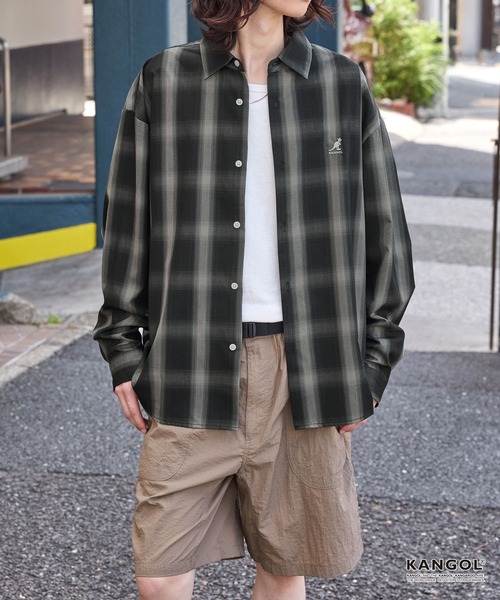 KANGOL（カンゴール）の「KANGOL/カンゴール 別注 ワンポイントロゴ刺繍  アソート レギュラーカラー長袖シャツ ＜抗菌 / 防臭 / イージーケア＞（シャツ/ブラウス・メンズ・ネイビー/ブラック系/ブルー系/ホワイト/ベージュ系/ネイビー系1/ネイビー系/グレー系・S/M/L）」の19枚目の写真