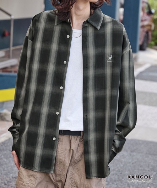 KANGOL（カンゴール）の「KANGOL/カンゴール 別注 ワンポイントロゴ刺繍  アソート レギュラーカラー長袖シャツ ＜抗菌 / 防臭 / イージーケア＞（シャツ/ブラウス・メンズ・ネイビー/ブラック系/ブルー系/ホワイト/ベージュ系/ネイビー系1/ネイビー系/グレー系・S/M/L）」の21枚目の写真