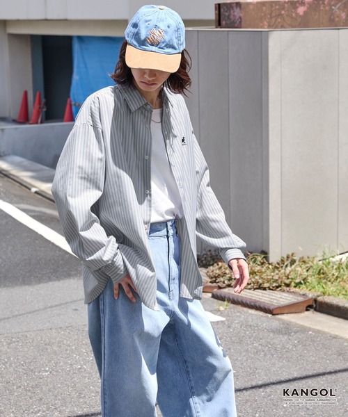 KANGOL（カンゴール）の「KANGOL/カンゴール 別注 ワンポイントロゴ刺繍  アソート レギュラーカラー長袖シャツ ＜抗菌 / 防臭 / イージーケア＞（シャツ/ブラウス・メンズ・ネイビー/ブラック系/ブルー系/ホワイト/ベージュ系/ネイビー系1/ネイビー系/グレー系・S/M/L）」の9枚目の写真