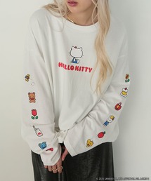 sanrio（サンリオ）の「【HELLO KITTY × forksy.】オーバーサイズアソートロゴプリントロンT（Tシャツ/カットソー）」