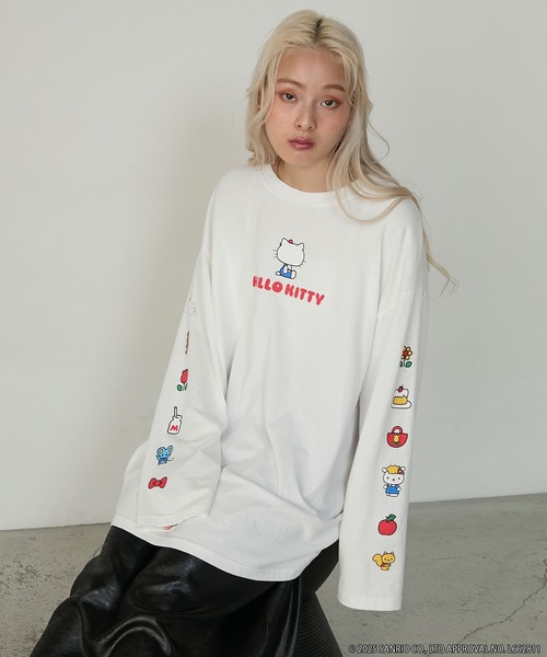 HELLO KITTY × forksy.】オーバーサイズアソートロゴプリントロンT