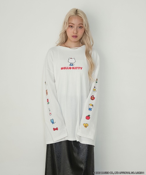 HELLO KITTY × forksy.】オーバーサイズアソートロゴプリントロンT