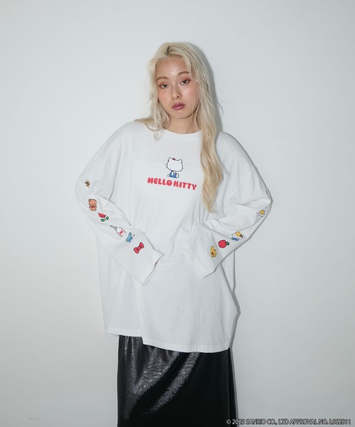 HELLO KITTY × forksy.】オーバーサイズアソートロゴプリントロンT