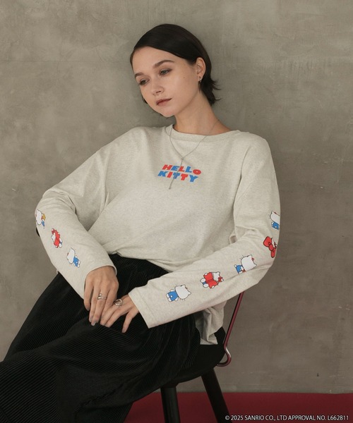 HELLO KITTY × forksy.】オーバーサイズアソートロゴプリントロンT