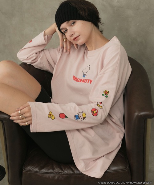 HELLO KITTY × forksy.】オーバーサイズアソートロゴプリントロンT