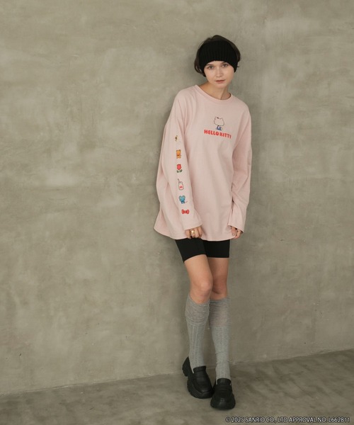 HELLO KITTY × forksy.】オーバーサイズアソートロゴプリントロンT