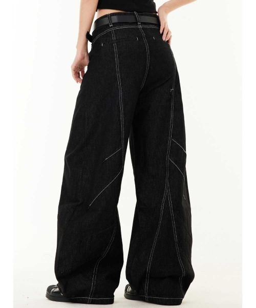 mushwear（マッシュウェア）の「ステッチバルーンワイドデニムパンツ（デニムパンツ・メンズ・ブルー・SMALL/MEDIUM/LARGE/X-LARGE）」の2枚目の写真