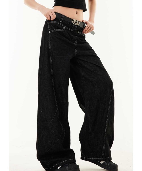 mushwear（マッシュウェア）の「ステッチバルーンワイドデニムパンツ（デニムパンツ・メンズ・ブルー・SMALL/MEDIUM/LARGE/X-LARGE）」の4枚目の写真