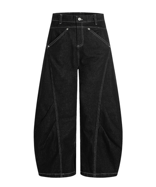 mushwear（マッシュウェア）の「ステッチバルーンワイドデニムパンツ（デニムパンツ・メンズ・ブルー・SMALL/MEDIUM/LARGE/X-LARGE）」の9枚目の写真
