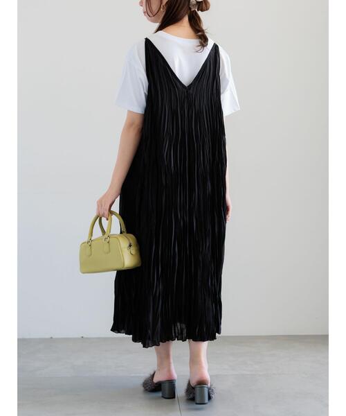 Te chichi（テチチ）の「ワッシャープリーツキャミワンピース（ワンピース・レディース・カーキ/ボルドー/ブラック・F）」の7枚目の写真