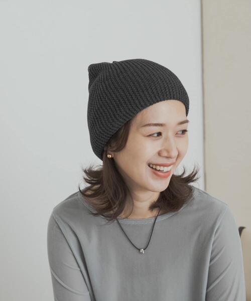 URBAN RESEARCH DOORS（アーバンリサーチドアーズ）の「コットンビーニー（ニットキャップ/ビーニー・レディース・グレー系その他/チャコールグレー・ONE）」の8枚目の写真