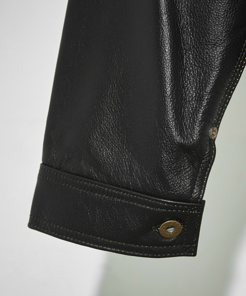 Lee(リー)の「Lee/リー 【新作】COWBOY JACKET LEATHER レザージャケット/レザー/牛革/カウボーイジャケット(その他アウター・メンズ・ブラック・38/36/44/42/40)」の9枚目の写真