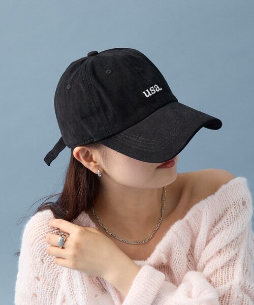 mystic(ミスティック)の「ピーチロゴキャップ(キャップ・レディース・キャメル/ブラック・ONE SIZE)」の1枚目の写真