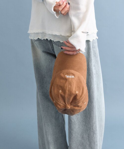 mystic(ミスティック)の「ピーチロゴキャップ(キャップ・レディース・キャメル/ブラック・ONE SIZE)」の4枚目の写真