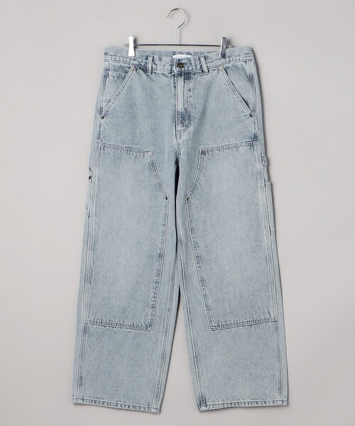 FREAK'S STORE（フリークスストア）の「FREAK’S STORE/フリークスストア ストレートシルエット ワイド ダブルニーデニム（デニムパンツ・メンズ・ブラック/ネイビー/サックスブルー・SMALL/MEDIUM/LARGE）」の4枚目の写真