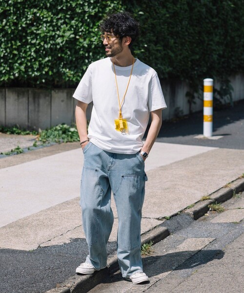 FREAK'S STORE（フリークスストア）の「FREAK’S STORE/フリークスストア ストレートシルエット ワイド ダブルニーデニム（デニムパンツ・メンズ・ブラック/ネイビー/サックスブルー・SMALL/MEDIUM/LARGE）」の14枚目の写真