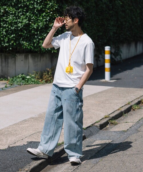 FREAK'S STORE（フリークスストア）の「FREAK’S STORE/フリークスストア ストレートシルエット ワイド ダブルニーデニム（デニムパンツ・メンズ・ブラック/ネイビー/サックスブルー・SMALL/MEDIUM/LARGE）」の15枚目の写真