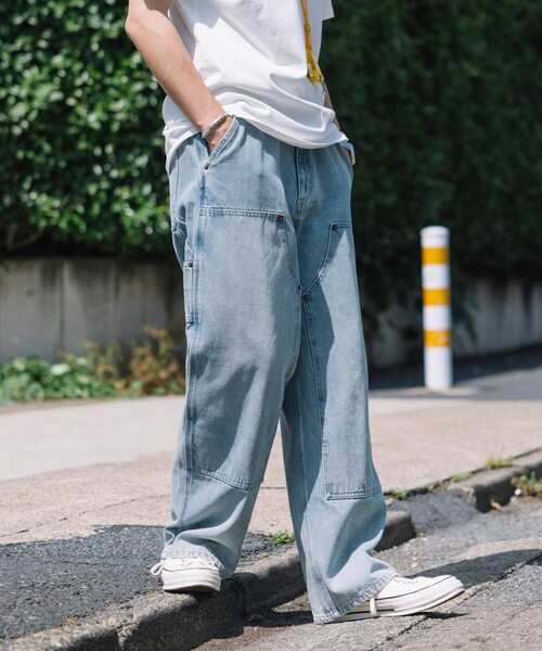 FREAK'S STORE（フリークスストア）の「FREAK’S STORE/フリークスストア ストレートシルエット ワイド ダブルニーデニム（デニムパンツ・メンズ・ブラック/ネイビー/サックスブルー・SMALL/MEDIUM/LARGE）」の17枚目の写真