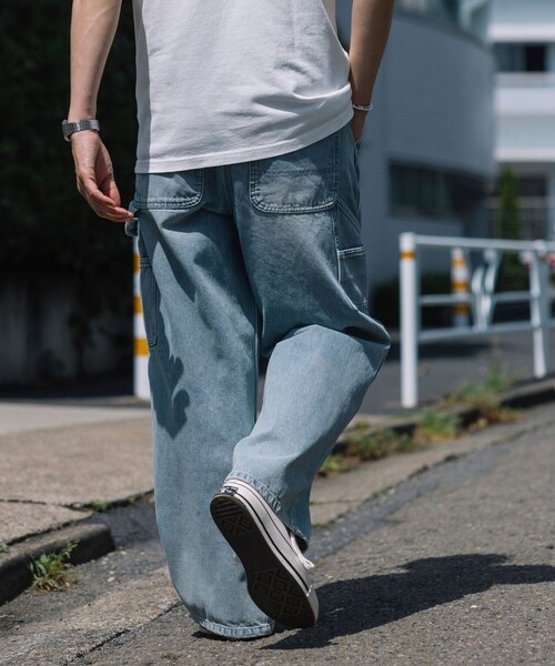 FREAK'S STORE（フリークスストア）の「FREAK’S STORE/フリークスストア ストレートシルエット ワイド ダブルニーデニム（デニムパンツ・メンズ・ブラック/ネイビー/サックスブルー・SMALL/MEDIUM/LARGE）」の20枚目の写真