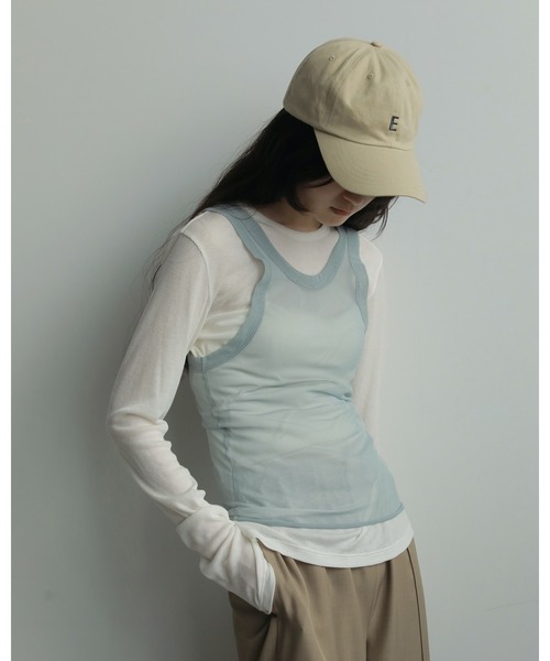 anuke(アンヌーク)の「Cotton Logo Cap(キャップ・レディース・ベージュ/ブラウン・FREE)」の5枚目の写真