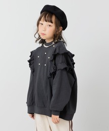 JAM & LINK | パール付き フリル裏毛トレーナー(スウェット)