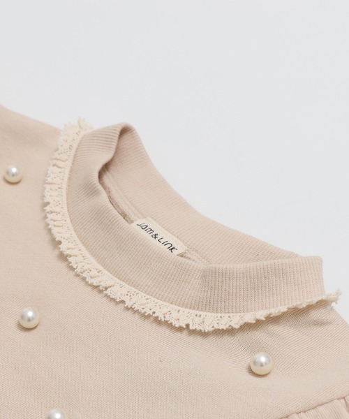 JAM & LINK（ジャムアンドリンク）の「パール付き フリル裏毛トレーナー（スウェット・キッズ・クリーム/チャコールグレー/ラベンダー・100/120/110/160/150/140/130）」の12枚目の写真