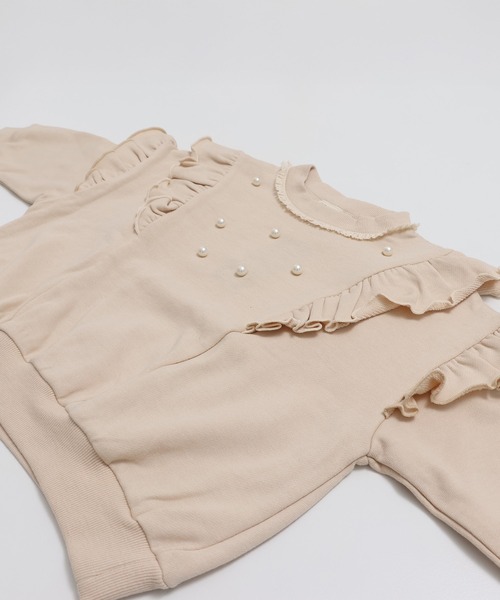 JAM & LINK（ジャムアンドリンク）の「パール付き フリル裏毛トレーナー（スウェット・キッズ・クリーム/チャコールグレー/ラベンダー・100/120/110/160/150/140/130）」の18枚目の写真