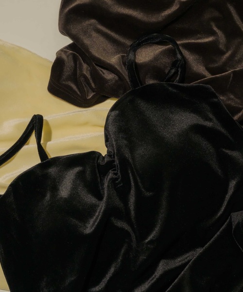 muku（ムク）の「VELOUR CAMISOLE/in bra（キャミソール・レディース・アイボリー/ブラウン/ブラック・FREE）」の4枚目の写真