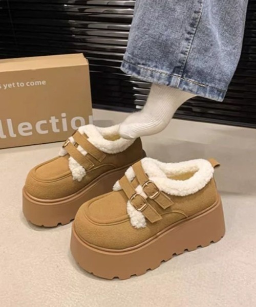 ボア付き厚底フラットシューズ ベージュ glsjs1671_11.jpg?fitin=720:720