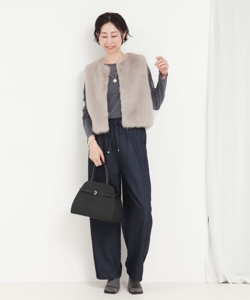 NOLLEY’S(ノーリーズ)の「ラメフロッキードットプルオーバーカットソー(Tシャツ/カットソー・レディース・ブラウン/ブラック/グレー・38)」の9枚目の写真