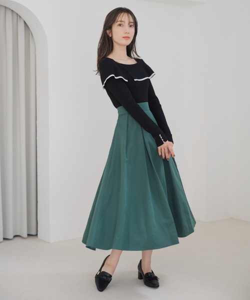 MISCH MASCH（ミッシュマッシュ）の「2way配色アシメケープニット（ニット/セーター・レディース・レッド/ベージュ/ブラック/グレー・ﾌﾘ-）」の9枚目の写真