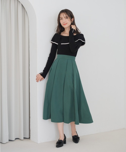 MISCH MASCH（ミッシュマッシュ）の「2way配色アシメケープニット（ニット/セーター・レディース・レッド/ベージュ/ブラック/グレー・ﾌﾘ-）」の12枚目の写真