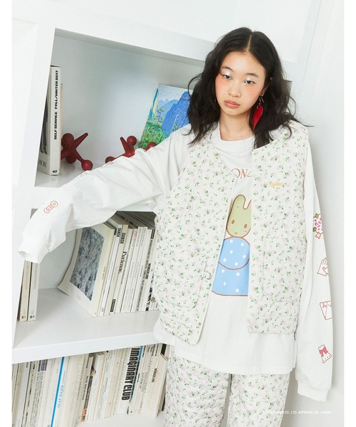 Little sunny bite（リトルサニーバイト）の「MARRONCREAM x little sunny bite long tee（Tシャツ/カットソー・レディース・ホワイト/ブラック/ブルー・SMALL/MEDIUM）」の5枚目の写真