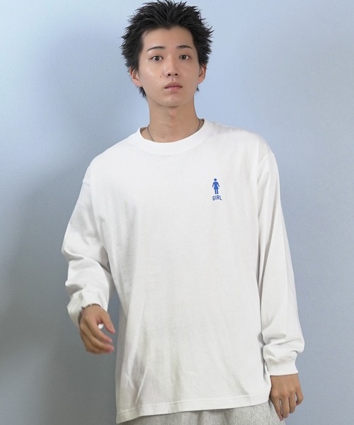 girl（ガール）の「GIRL/ガール ADVERTYPE LS TEE  ロンT GR25FTM02（Tシャツ/カットソー・メンズ・モスグリーン/ブラック/ホワイト・XL/L/M）」の4枚目の写真