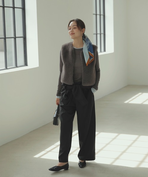 VIS（ビス）の「アソートファーショートベスト（ベスト・レディース・キナリ/グレー系その他・FREE）」の11枚目の写真