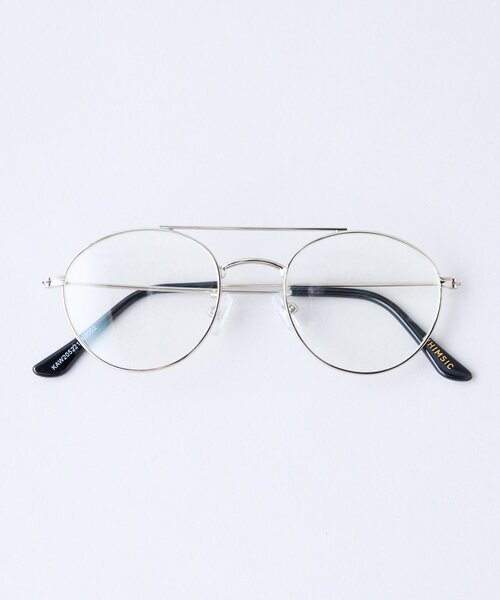 Kastane（カスタネ）の「【UNISEX/面長/逆三角形】ツーブリッジサングラス（サングラス・メンズ・シルバー・ONE SIZE）」の2枚目の写真