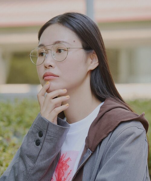 WHIMSIC（ウィムジック）の「【UNISEX/面長/逆三角形】ツーブリッジサングラス（サングラス・メンズ・シルバー・ONE SIZE）」の7枚目の写真