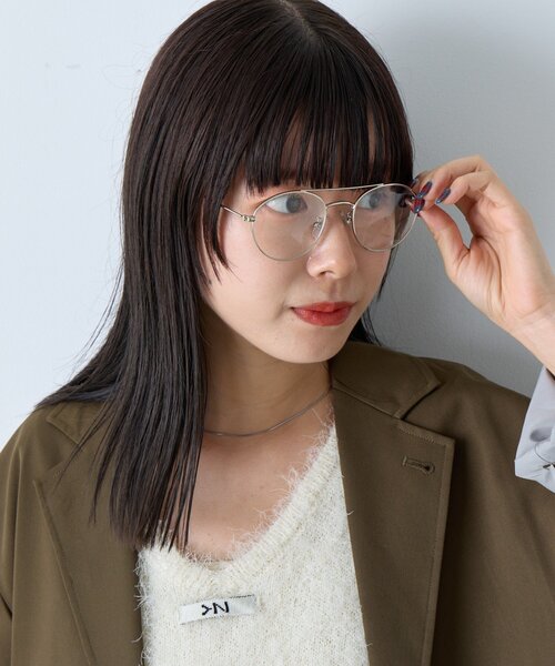 WHIMSIC（ウィムジック）の「【UNISEX/面長/逆三角形】ツーブリッジサングラス（サングラス・メンズ・シルバー・ONE SIZE）」の10枚目の写真