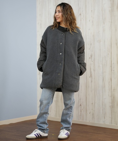 ROXY（ロキシー）の「ROXY/ロキシー ボアジャケット リバーシブル RJK254619M（その他アウター・レディース・カーキ/ブラック・M/L）」の21枚目の写真