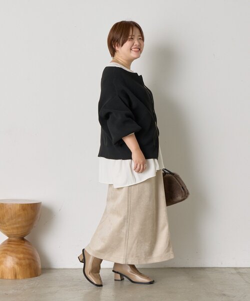 Jena espace merveilleux（ジェナ　エスパスメルヴェイユ）の「《さわゆい企画》【WEB限定】ダブルジップニット（ニット/セーター・レディース・モカ/ブラック・FREE）」の3枚目の写真