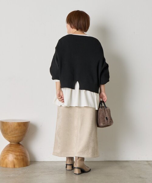 Jena espace merveilleux（ジェナ　エスパスメルヴェイユ）の「《さわゆい企画》【WEB限定】ダブルジップニット（ニット/セーター・レディース・モカ/ブラック・FREE）」の4枚目の写真