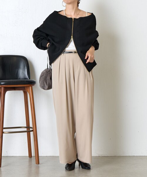 Jena espace merveilleux（ジェナ　エスパスメルヴェイユ）の「《さわゆい企画》【WEB限定】ダブルジップニット（ニット/セーター・レディース・モカ/ブラック・FREE）」の7枚目の写真