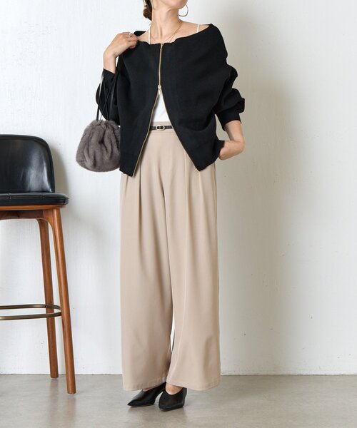 Jena espace merveilleux（ジェナ　エスパスメルヴェイユ）の「《さわゆい企画》【WEB限定】ダブルジップニット（ニット/セーター・レディース・モカ/ブラック・FREE）」の8枚目の写真