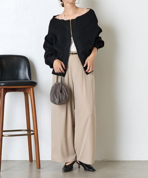 Jena espace merveilleux（ジェナ　エスパスメルヴェイユ）の「《さわゆい企画》【WEB限定】ダブルジップニット（ニット/セーター・レディース・モカ/ブラック・FREE）」の11枚目の写真