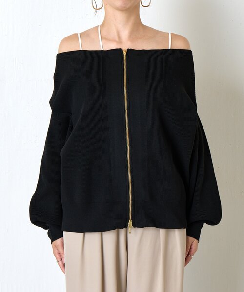 Jena espace merveilleux（ジェナ　エスパスメルヴェイユ）の「《さわゆい企画》【WEB限定】ダブルジップニット（ニット/セーター・レディース・モカ/ブラック・FREE）」の20枚目の写真