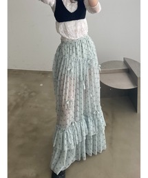 Lam balm（ラムバム）の「【Lam Balm】アンティークライクスカートウィズボウ（スカート）」