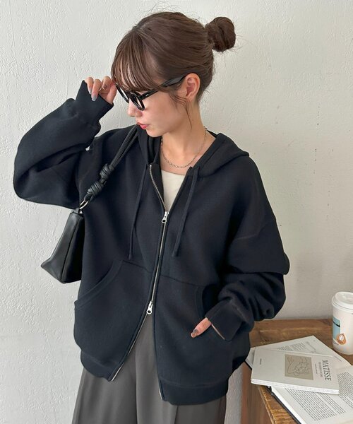 hatoです。 ダブルフェイス スウェット シェニールパッチ プルオーバーパーカ