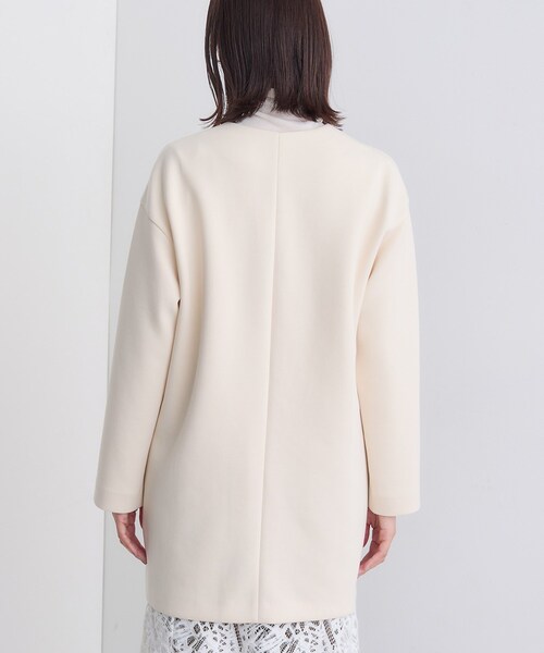セール】【秋／軽羽織り】ノーカラーミドル丈ライトコート（ノーカラー